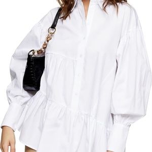 Topshop Tiered Asymmetrical Poplin Shirt